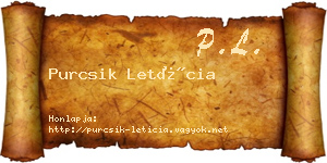 Purcsik Letícia névjegykártya